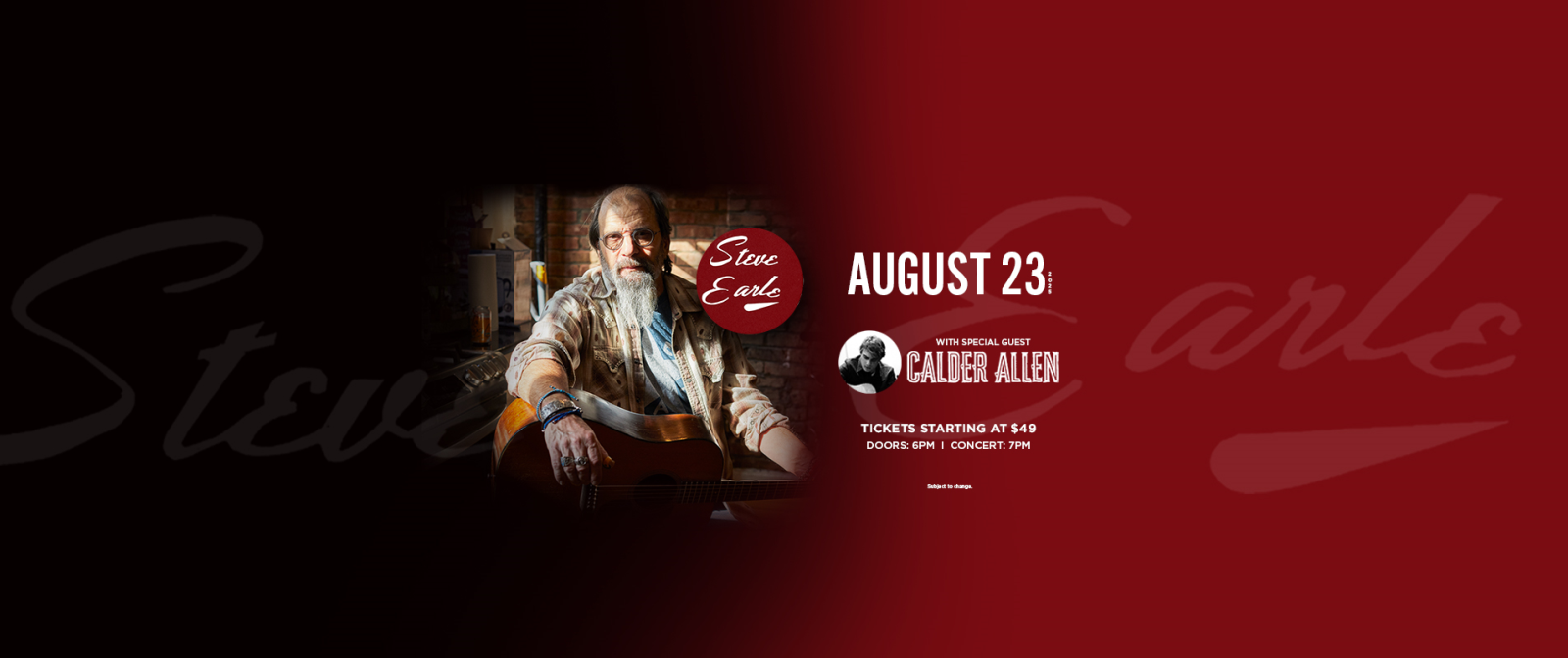 Steve Earle w/Calder Allen - August 23, 2025